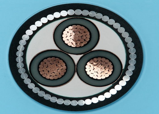 Gaine blindée du noyau LLDPE/LSHF du câble trois de noyau multi de fil d'acier